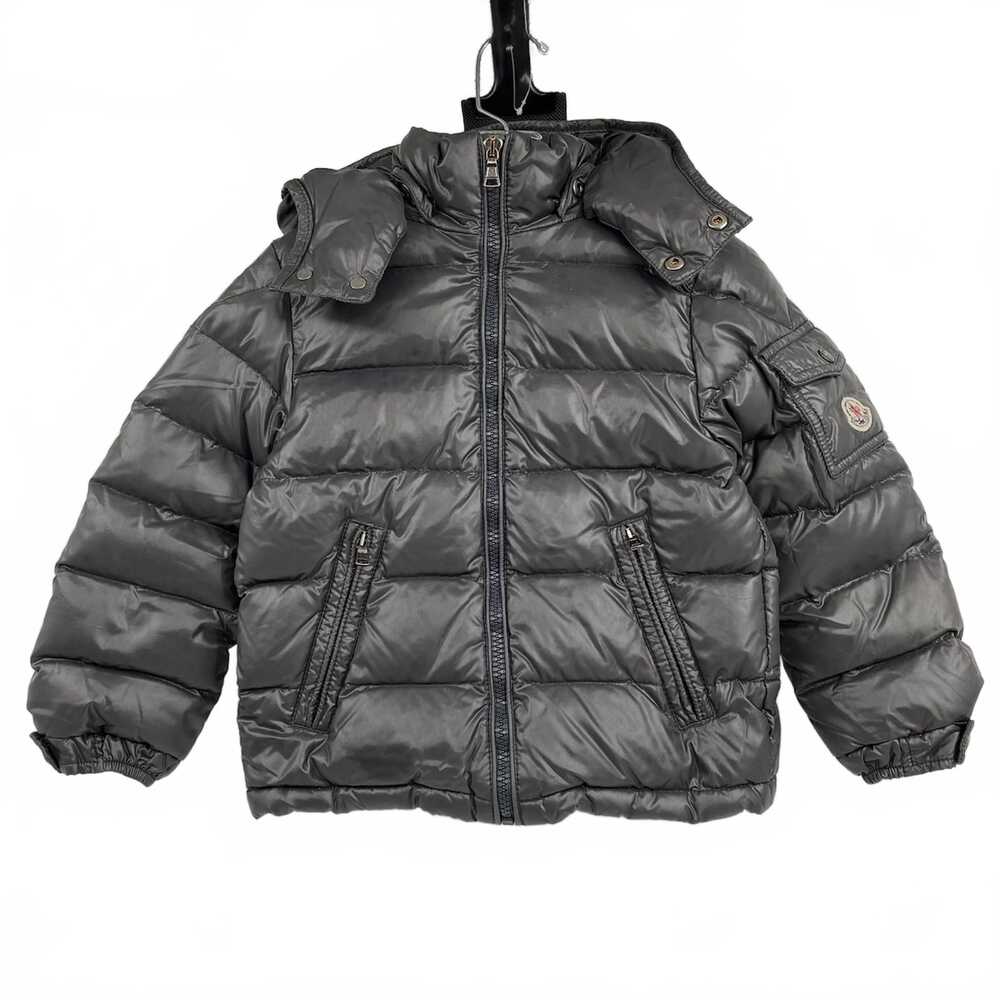 Moncler Gray Hooded Down Puffer Coat | Girls Size 5 Regular Down-Filled